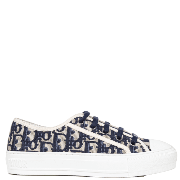  Giày Nữ Dior Walk'N'Dior Embroidered Canvas Low 'Deep Blue' 