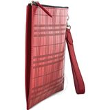  Túi Burberry Peforated Check Leather Zip Pouch 'Red' 