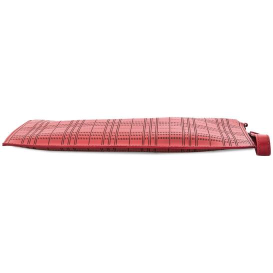  Túi Burberry Peforated Check Leather Zip Pouch 'Red' 