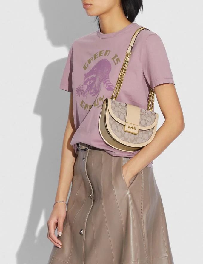  Túi Nữ Coach Ladies Alie Saddle Bag In Signature Jacquard 'White' 