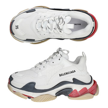  Giày Nữ Balenciaga Triple S Low 'White-Red' 