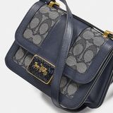  Túi Nữ Coach Signature Jacquard Alie Top Handle Bag 'Midnight Navy' 