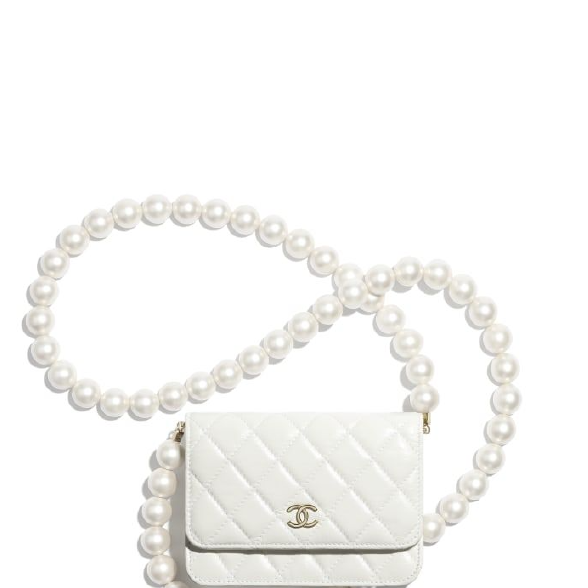  Túi Nữ Chanel Chain Wallet Lambskin 'White' 