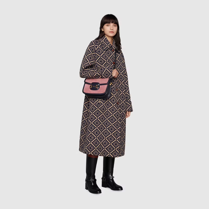  Túi Nữ Gucci Horsebit 1955 Small 'Pink Corduroy' ‎ 
