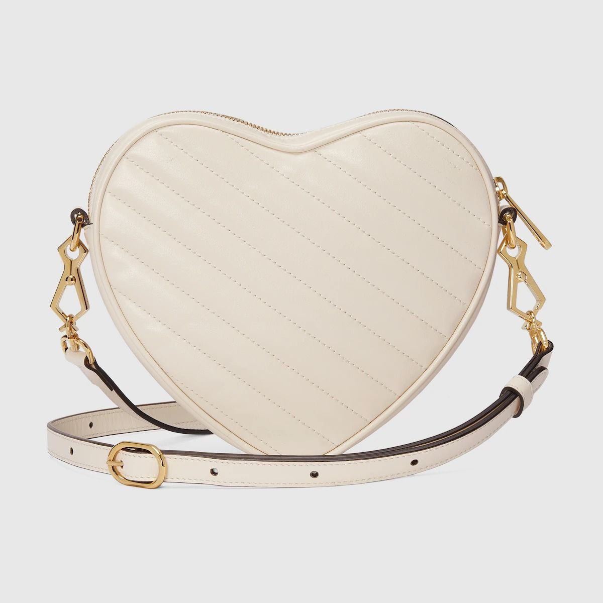  Túi Nữ Gucci Interlocking G Mini Heart Shoulder Bag 'White' 