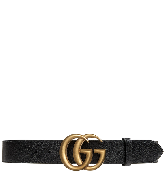  Thắt Lưng Nam Gucci Wide Leather Belt With Double G Buckle 'Black' 