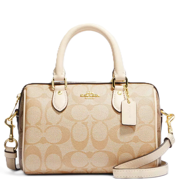  Túi Nữ Coach Mini Rowan Satchel Blocked Canvas 'Beige' 