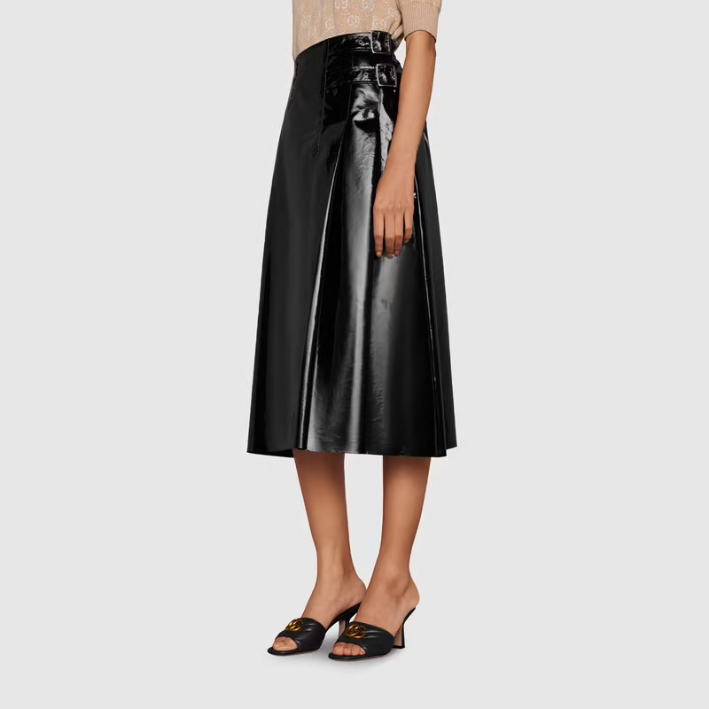  Dép Nữ Gucci Double G Slide Sandal Leather 'Black' 
