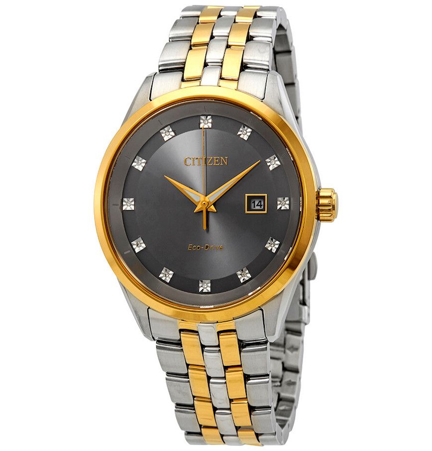  Đồng Hồ Nam CITIZEN Corso Diamond Dial Two-tone Watch 'Grey' 