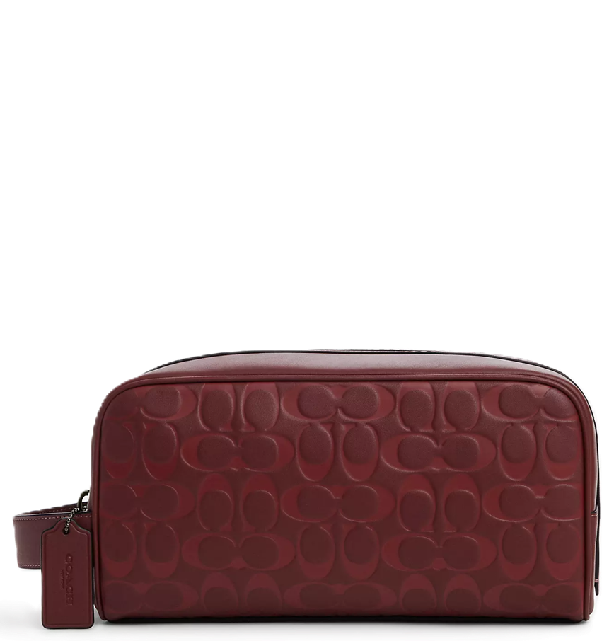  Túi Nữ Coach Large Travel Kit Signature Leather 'Wine' 