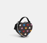  Túi Nữ Coach Heart  Signature Canvas Print 'Black' 