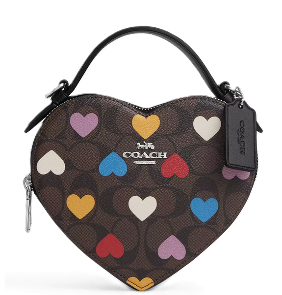  Túi Nữ Coach Heart  Signature Canvas Print 'Black' 