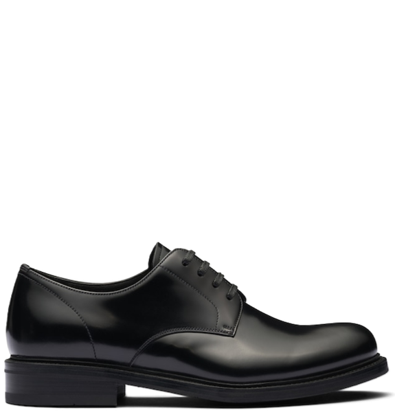  Giày Nam Prada Brushed leather lace-up shoes 'Black' 
