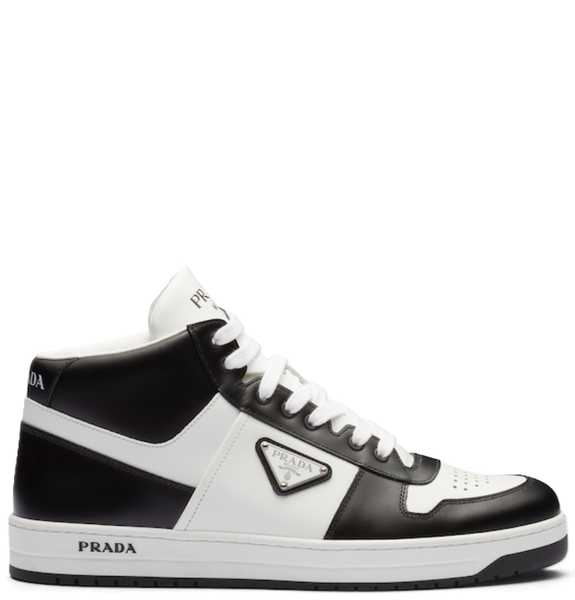  Giày Nam Prada Downtown Leather High-top 'Black White' 