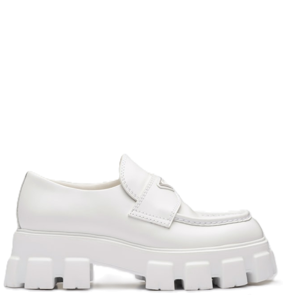  Giày Nam Prada Monolith Brushed Leather 'White' 