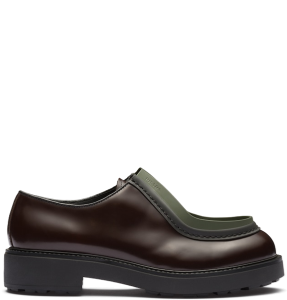  Giày Nam Prada Diapason Opaque Brushed Leather Lace-up 'Sienna' 