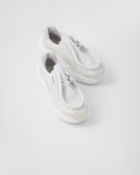  Giày Nam Prada Systeme Brushed Leather Sneakers With Bike Fabric 'White' 