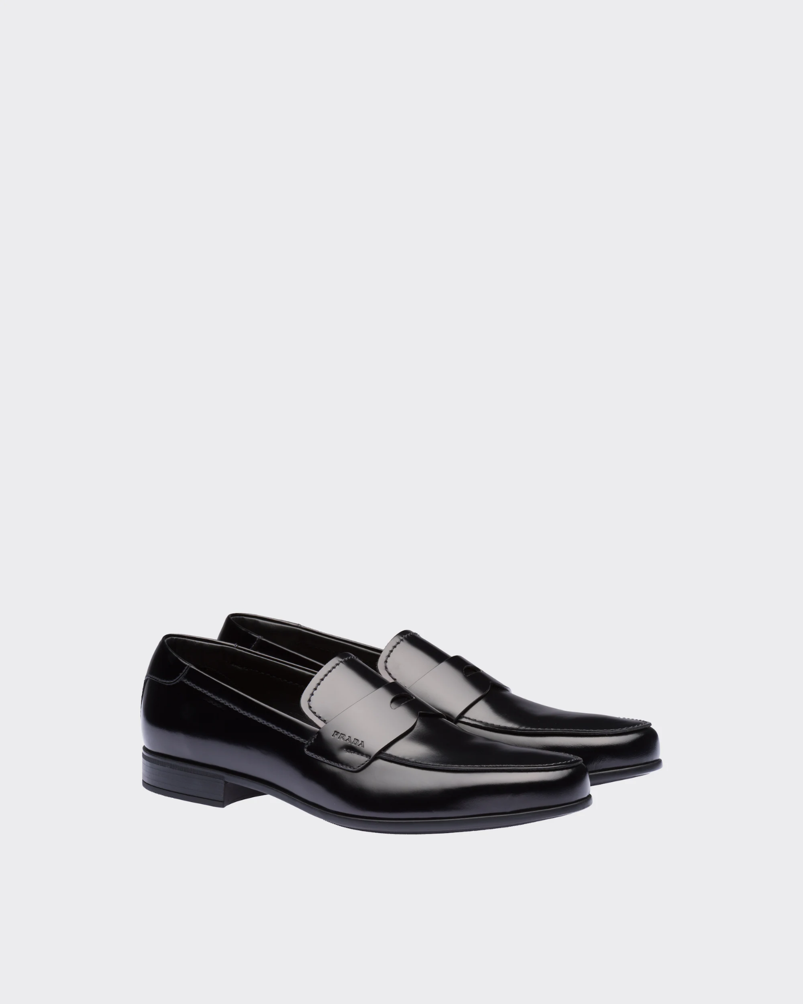  Giày Nam Prada Unlined Brushed Leather Loafers 'Black' 