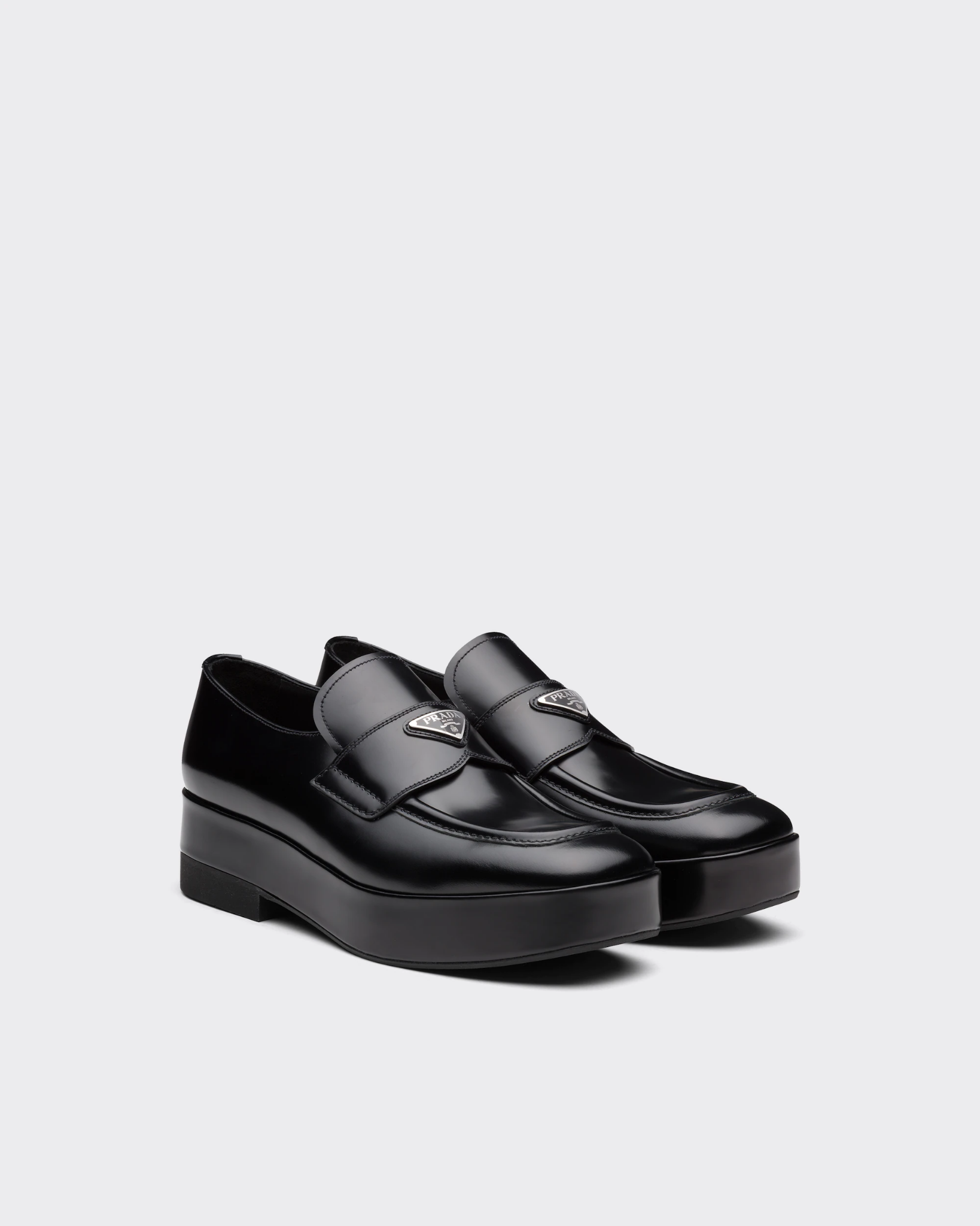  Giày Nam Prada Brushed Leather Loafers 'Black' 