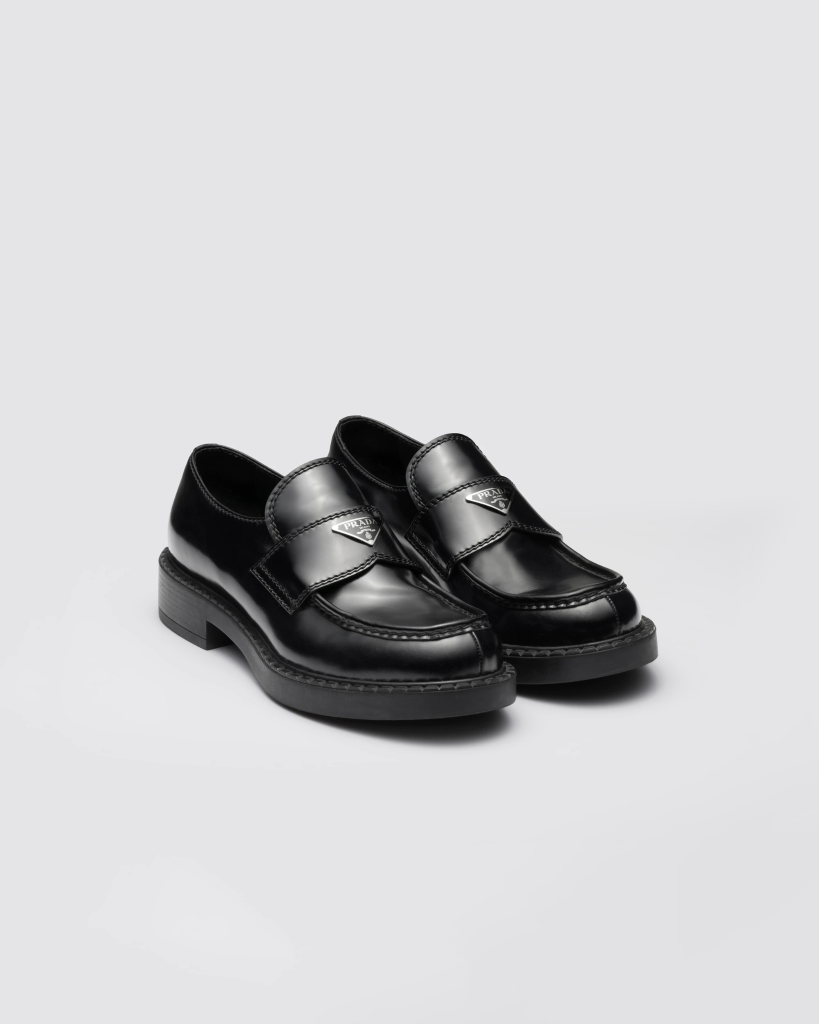  Giày Nữ Prada Brushed Leather Loafers 'Chocolate' 