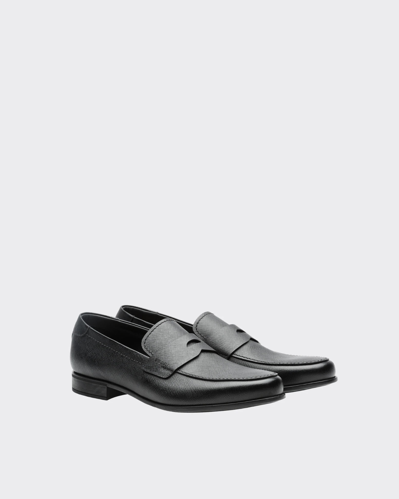  Giày Nam Prada Saffiano Leather Loafers 'Gray' 