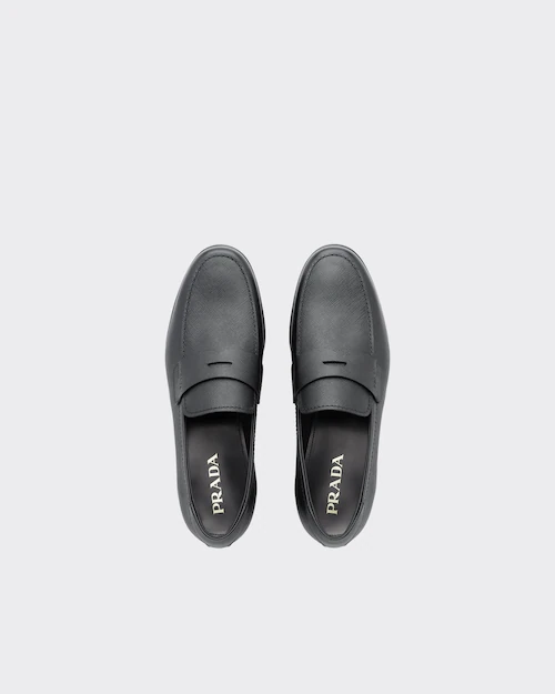  Giày Nam Prada Saffiano Leather Loafers 'Gray' 