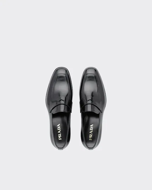  Giày Nam Prada Unlined Brushed Leather Loafers 'Black' 