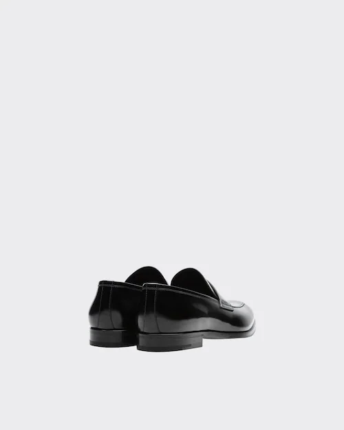  Giày Nam Prada Unlined Brushed Leather Loafers 'Black' 