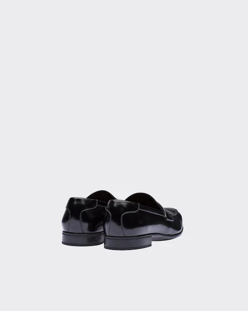  Giày Nam Prada Unlined Brushed Leather Loafers 'Black' 