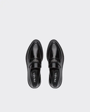  Giày Nam Prada Chocolate Sharp Brushed Leather Pointed Loafers 'Black' 