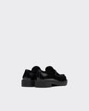  Giày Nam Prada Chocolate Sharp Brushed Leather Pointed Loafers 'Black' 