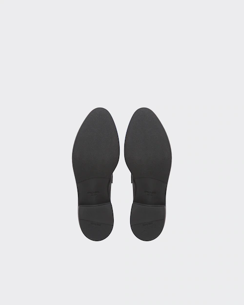  Giày Nam Prada Chocolate Sharp Brushed Leather Pointed Loafers 'Black' 