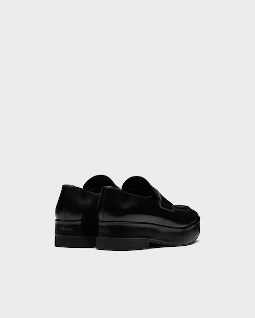  Giày Nam Prada Brushed Leather Loafers 'Black' 