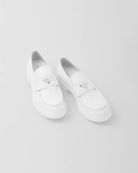  Giày Nam Prada Chocolate Sharp Brushed Leather Pointed Loafers 'White' 