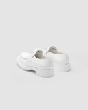  Giày Nam Prada Chocolate Sharp Brushed Leather Pointed Loafers 'White' 