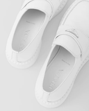  Giày Nam Prada Chocolate Sharp Brushed Leather Pointed Loafers 'White' 