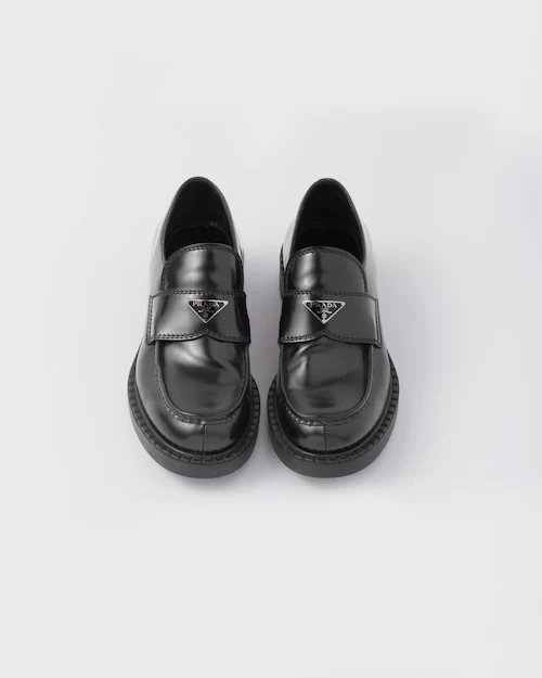 Giày Nữ Prada Brushed Leather Loafers 'Chocolate' 