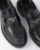  Giày Nữ Prada Brushed Leather Loafers 'Chocolate' 