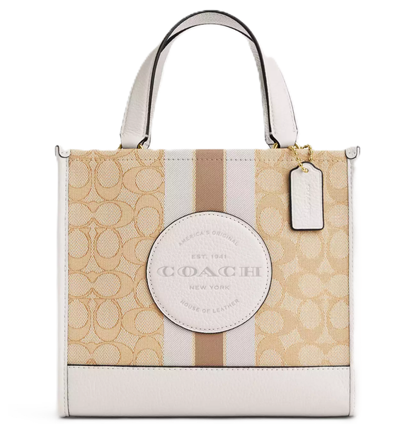  Túi Nữ Coach Small Shoulder Tote Bag Fabric Leather 'White' 