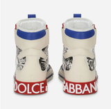  Giày Nam Dolce & Gabbana Calfskin Custom 2 Zero Graffiti Print White 