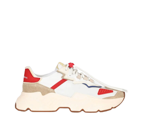  Giày Nam Dolce & Gabbana Mixed Materials Daymaster White Pink Red 