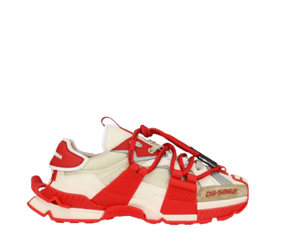  Giày Nam Dolce & Gabbana Mixed Material Space White Red 