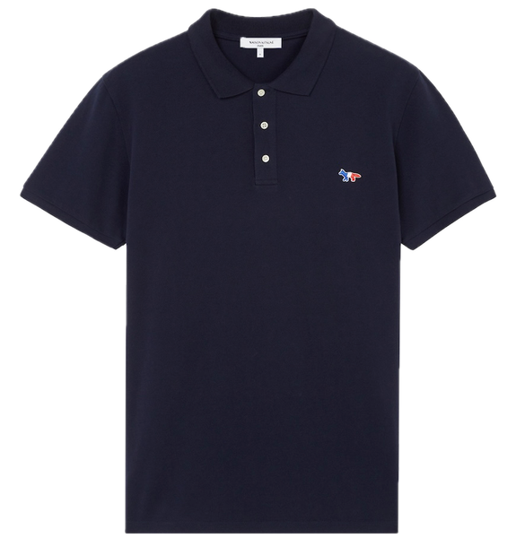  Áo Maison Kitsune Tricolor Fox Patch Polo 'Black' 