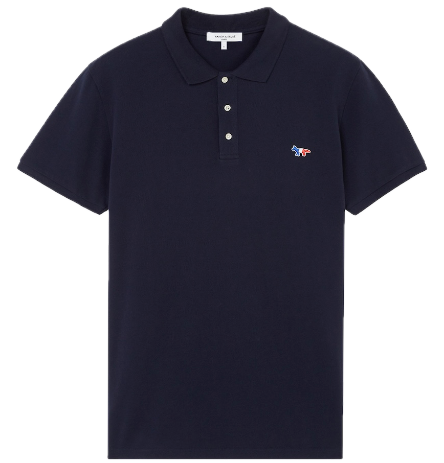  Áo Maison Kitsune Tricolor Fox Patch Polo 'Black' 