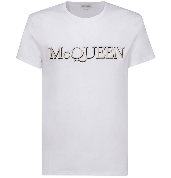  Áo Nam Alexander McQueen Embroidered Cotton Tee 'White' 