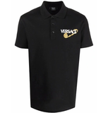  Áo Nam Versace Embroidered Logo Polo Shirt 'Black' 