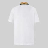  Áo Nam Versace Logo Embroidered Polo 'White' 