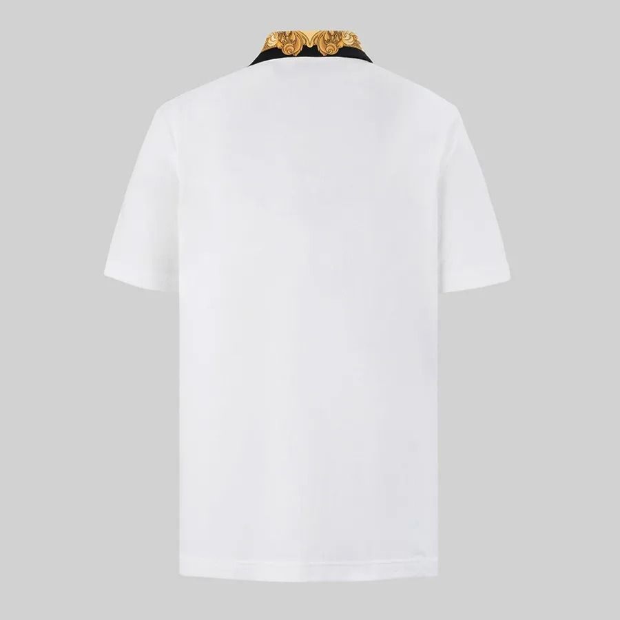  Áo Nam Versace Logo Embroidered Polo 'White' 