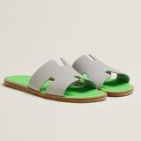  Dép Nam Hermes Izmir Sandal 'Gris Quartz Vert Fluo' 