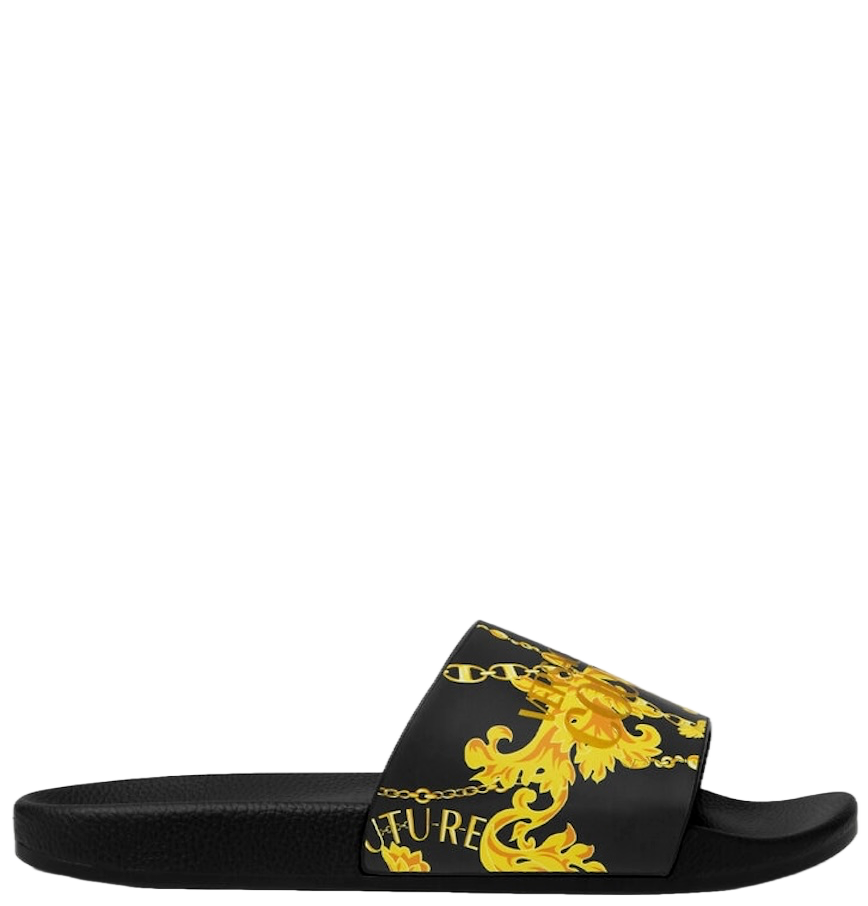  Dép Nam Versace Jeans Couture Chain Couture Slides 'Black Gold' 